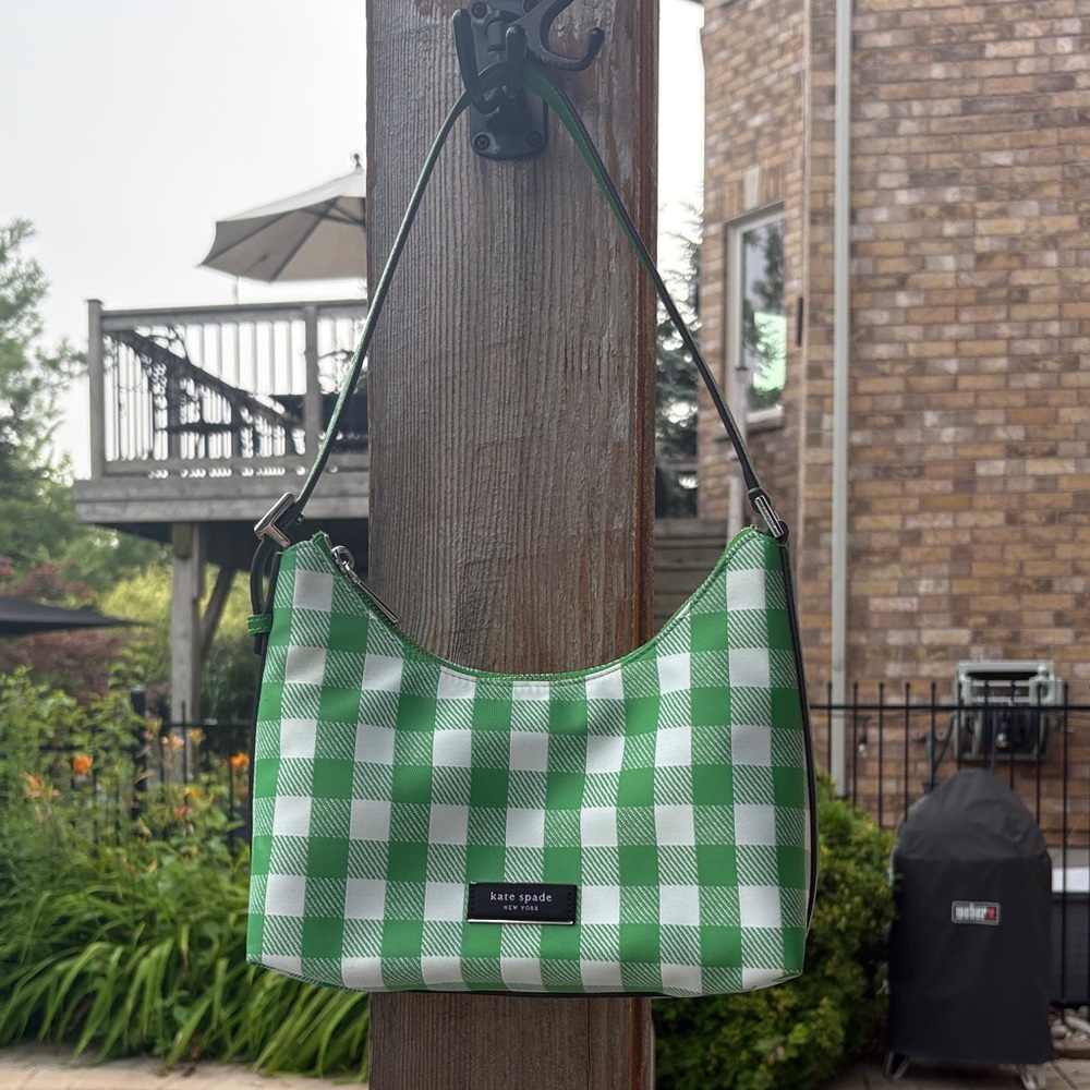 Kate Spade Green Plaid Shoulder Bag